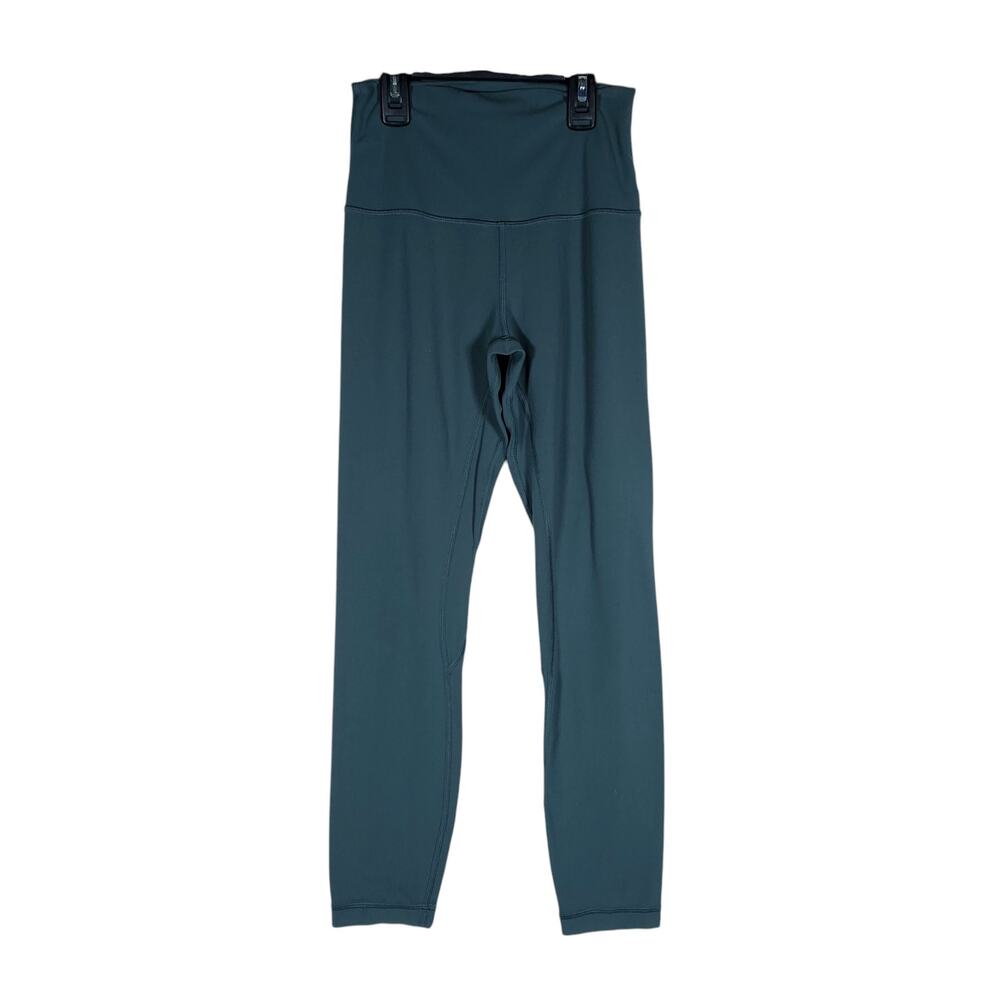 Lululemon Wunder Under High Rise Leggings 4 Dark Green Aqua Sporty Athleisure